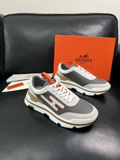 HERMES Sneakers & Trainers Mesh Suede (Gray-White-Brown-Orange) EU38-45 C80202607050329