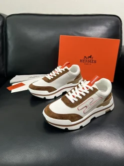 Alternative view of HERMES Sneakers & Trainers Suede Canvas (White-Brown-Orange) EU39-44 C80202607050331