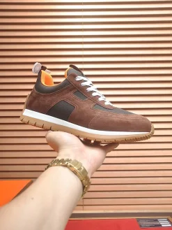HERMES Sneakers & Trainers Suede Mesh (Brown-Orange-White) EU38-44 B90202607051463