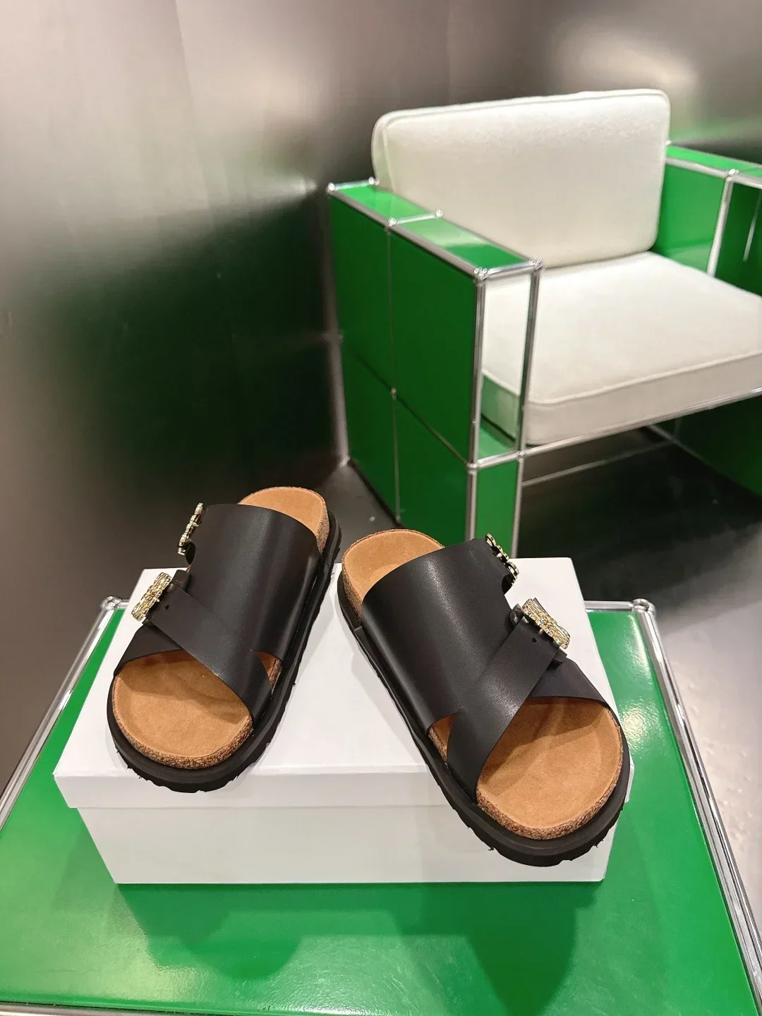 LOEWE Sandals & Mules Calfskin Leather (Black) EU35-44 D4202607050396 - Image 2
