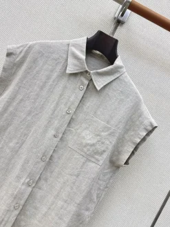 Alternative view of LOEWE Shirts & Polos Linen (Gray) S-M-L B75202607051446