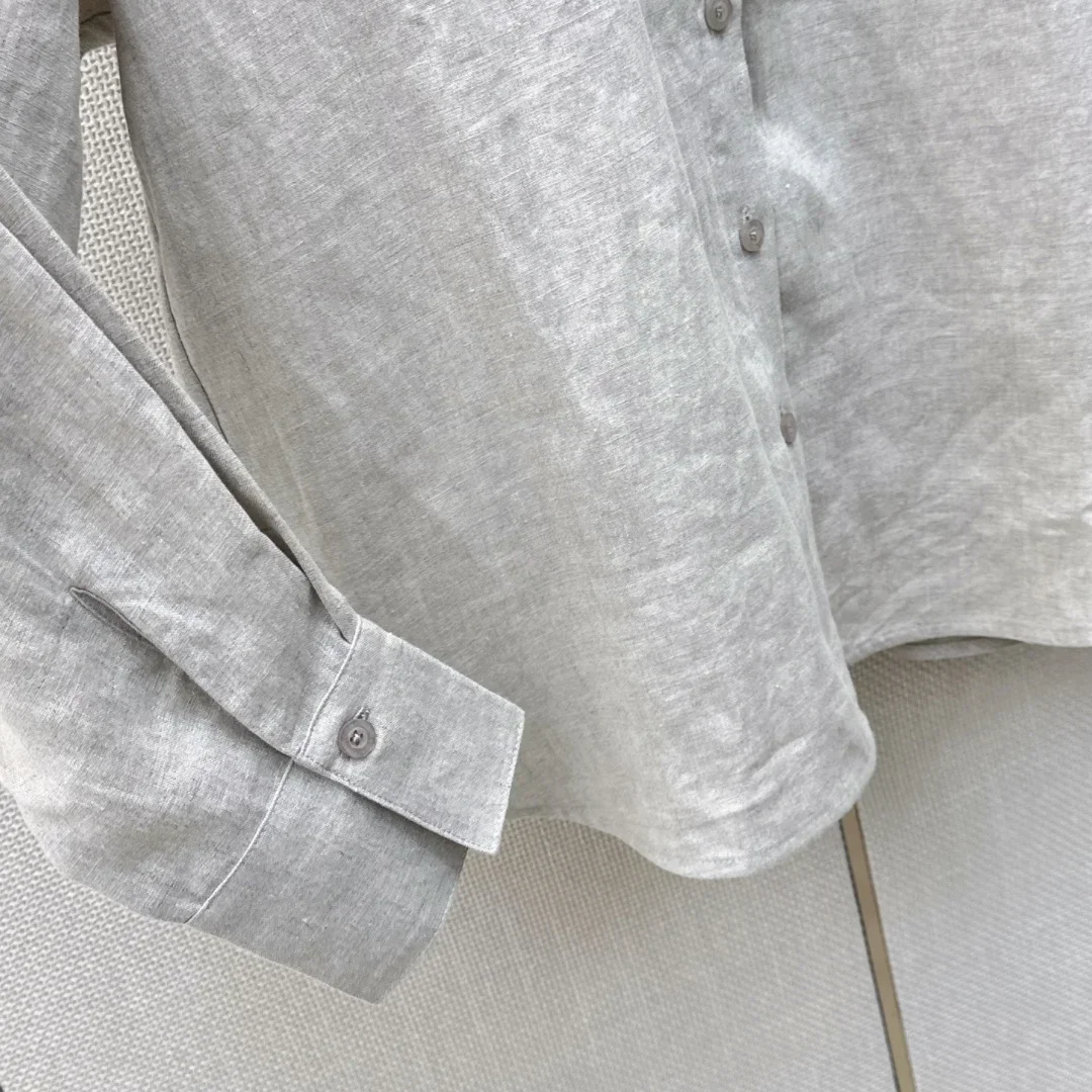 LORO PIANA Clothing Linen (Light Gray) S-L B65202607051355 - Image 7