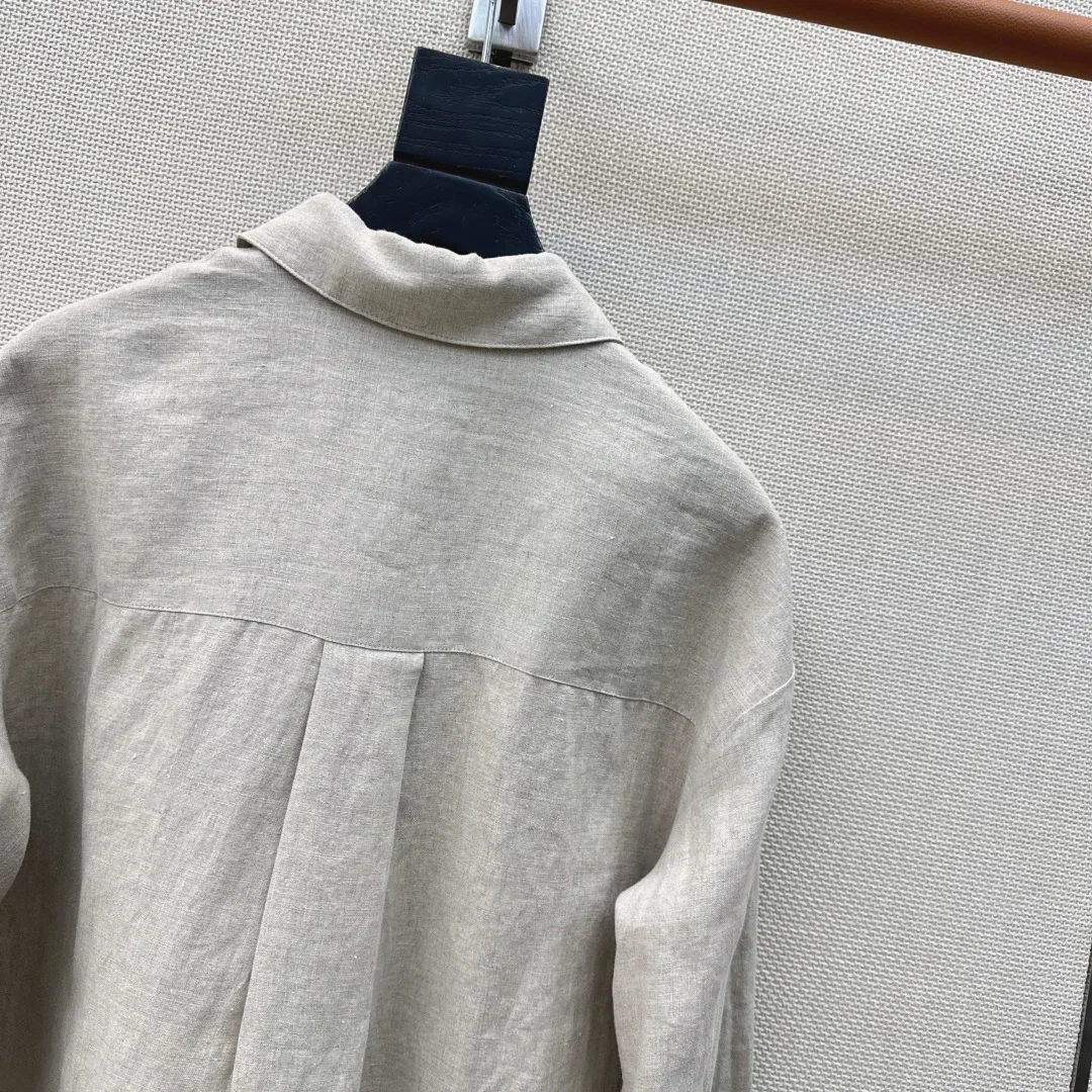 LORO PIANA Clothing Linen (Light Gray) S-L B65202607051355 - Image 9