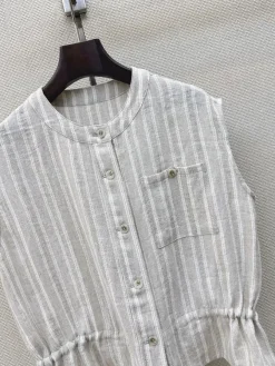 Alternative view of LORO PIANA Shirts & Polos Striped Linen (Grey-White) S-L B75202607051450