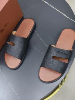 Alternative view of LORO PIANA Slides & Slippers Alligator Leather (Black-Brown) EU38-44 A20202607050646