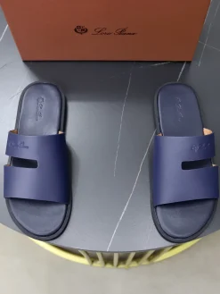 LORO PIANA Slides & Slippers Calfskin Leather (Navy) EU38-44 A20202607050651