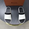 LORO PIANA Slides & Slippers Leather (White-Black) A20202607050652