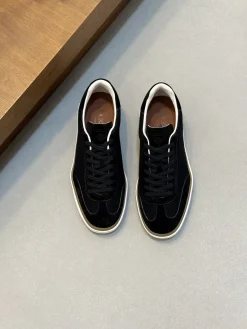 LORO PIANA Sneakers & Trainers Suede, Mesh (Black-White-Brown) EU39-44 C60202607050405
