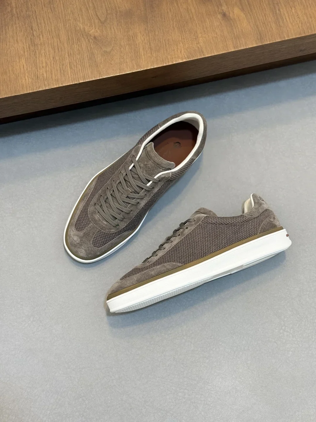 LORO PIANA Sneakers & Trainers Suede Mesh (Brown-White) EU39-44 C60202607050406 - Image 5