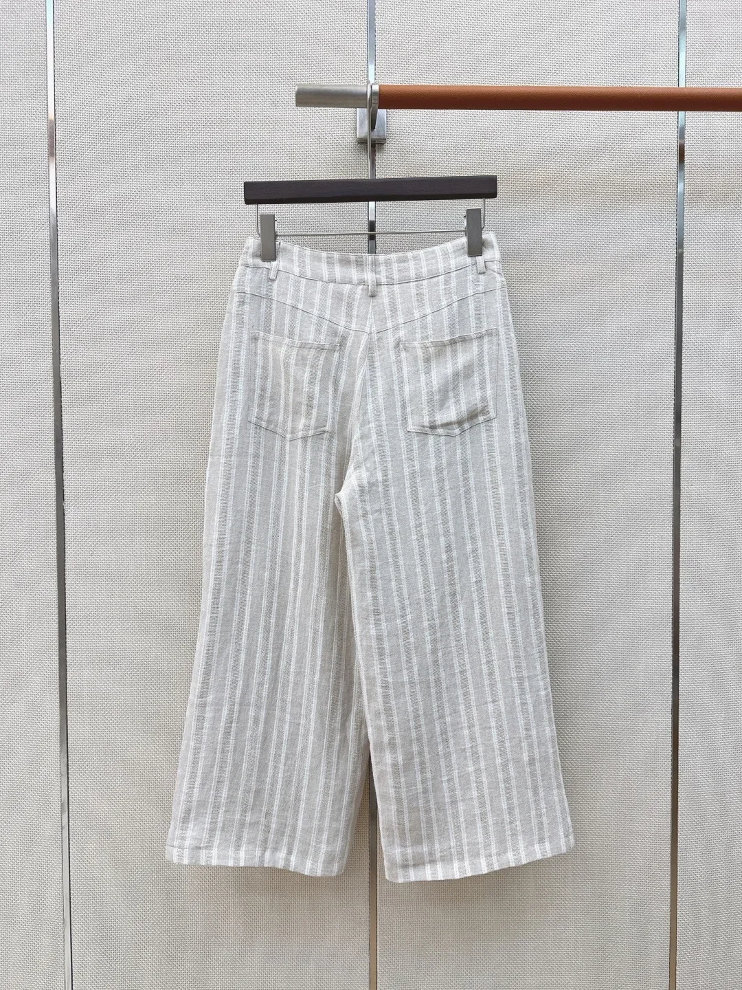 LORO PIANA Trousers & Shorts Linen (White-Gray) S-M-L B95202607051675 - Image 8