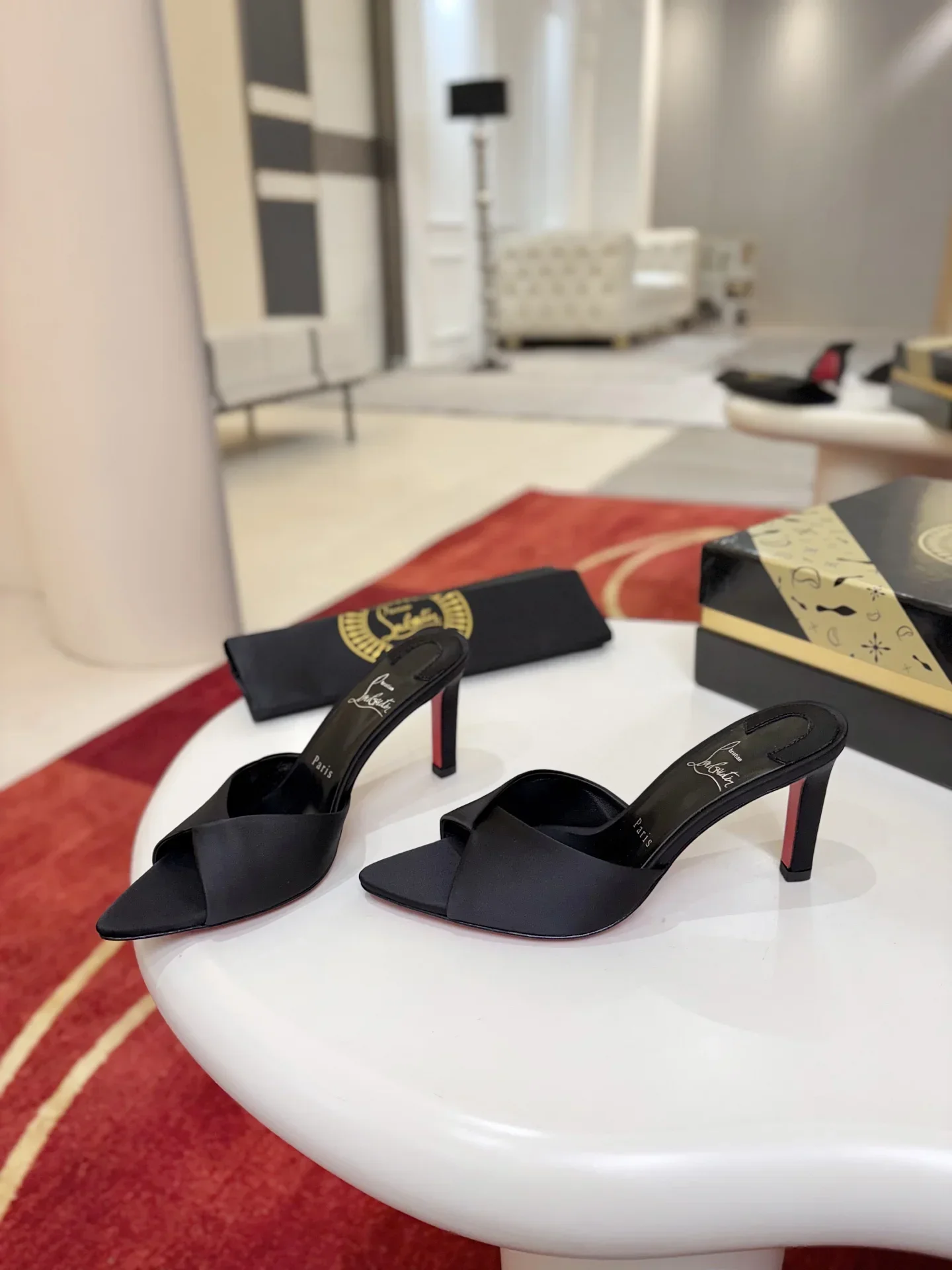 LOUBOUTIN Sandals & Mules Satin (Black) EU35-42 B90202607050412 - Image 4
