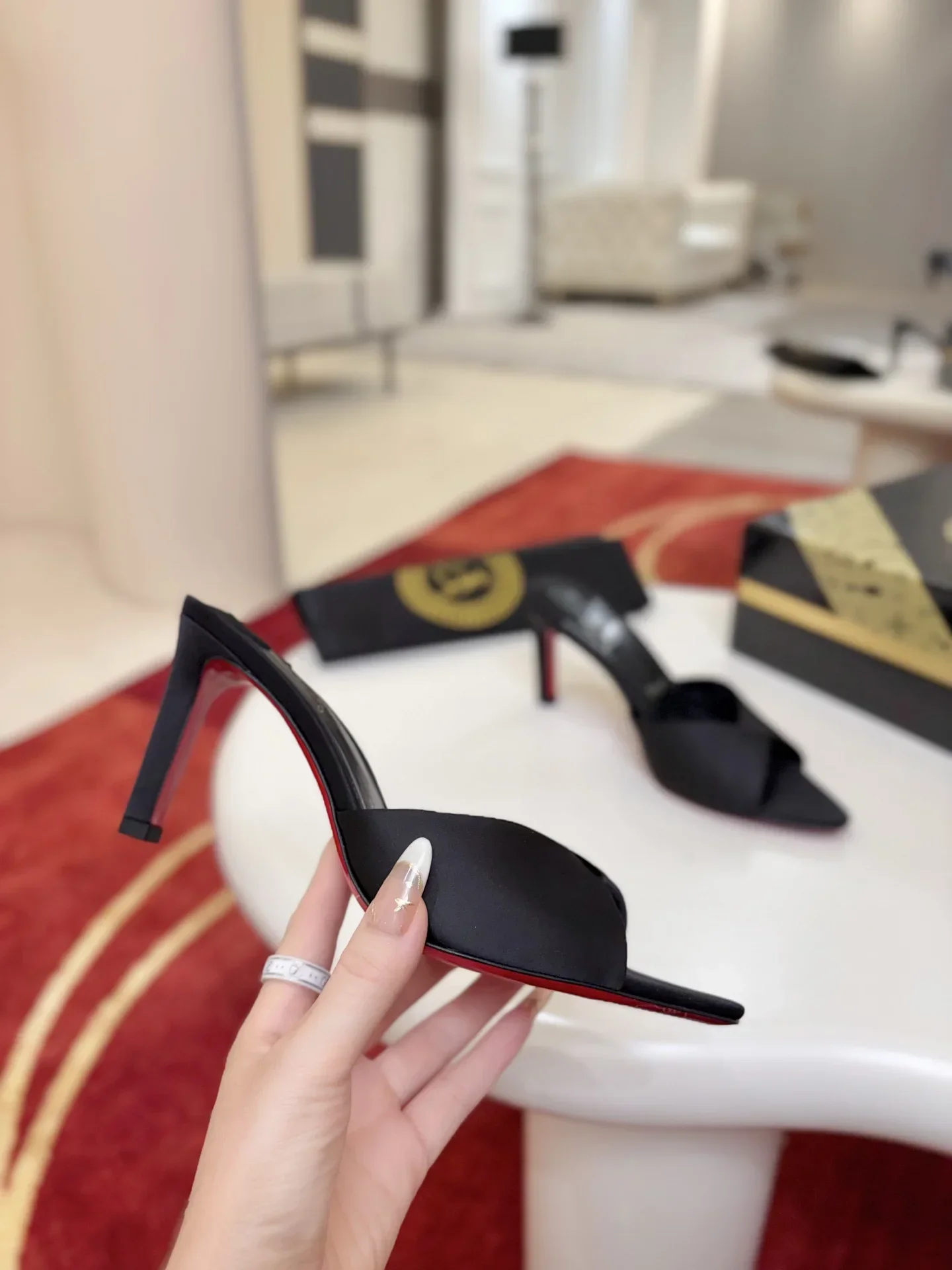 LOUBOUTIN Sandals & Mules Satin (Black) EU35-42 B90202607050412 - Image 5
