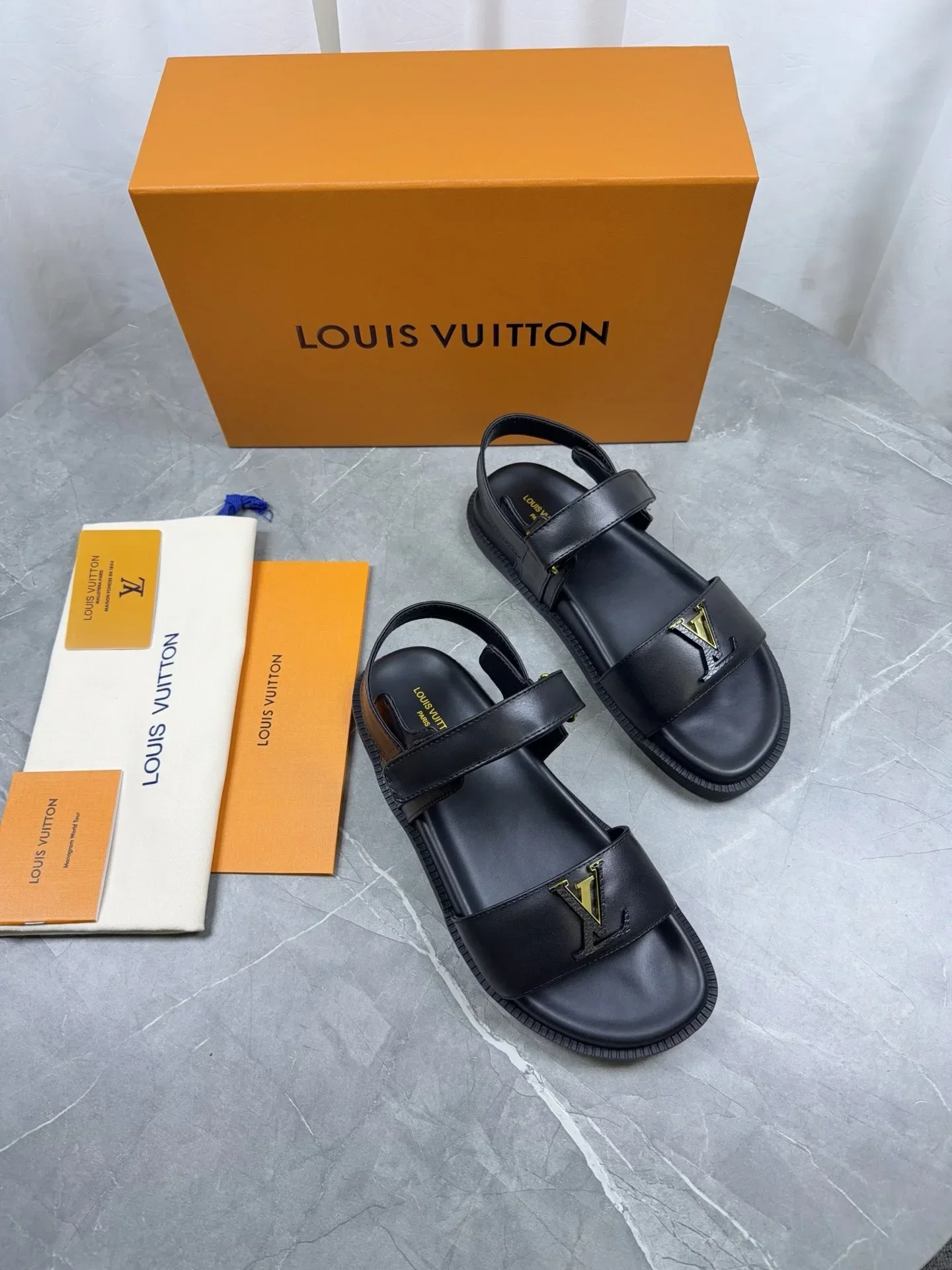 LV Sandals & Mules Calfskin Leather (Black-White) EU35-45 B10202607050454 - Image 6