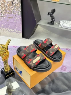 Alternative view of LV Slides & Slippers Canvas (Brown-Red-Black) EU35-44 A80202607050723