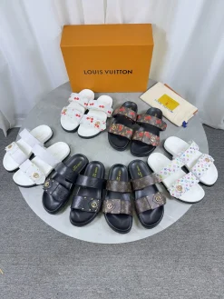 LV Slides & Slippers Canvas (White-Black-Brown) EU35-46 A90202607050446