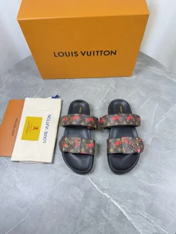 Alternative view of LV Slides & Slippers Canvas (White-Black-Brown) EU35-46 A90202607050446