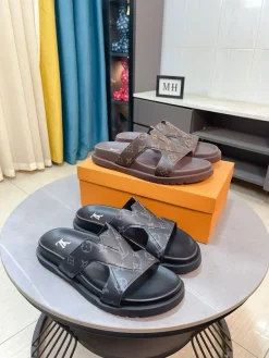 LV Slides & Slippers Coated Canvas (Brown-Black) EU38-44 A70202607050443