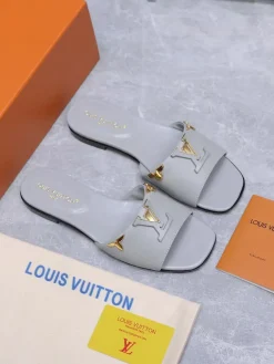 LV Slides & Slippers Leather (Grey-Gold) B10202607050844