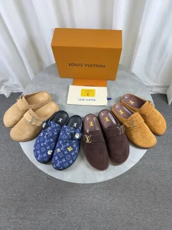 LV Slides & Slippers Suede-Canvas (Brown-Blue-Tan) EU38-46 B10202607050846