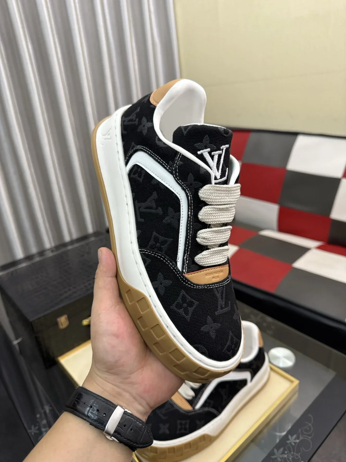 LV Sneakers & Trainers Canvas (Black-White-Brown) EU38-44 B30202607050460 - Image 4