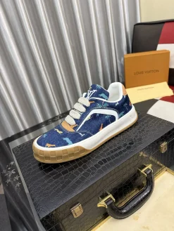 LV Sneakers & Trainers Denim, Calf Leather (Blue-Brown-White) EU38-44 B30202607050462