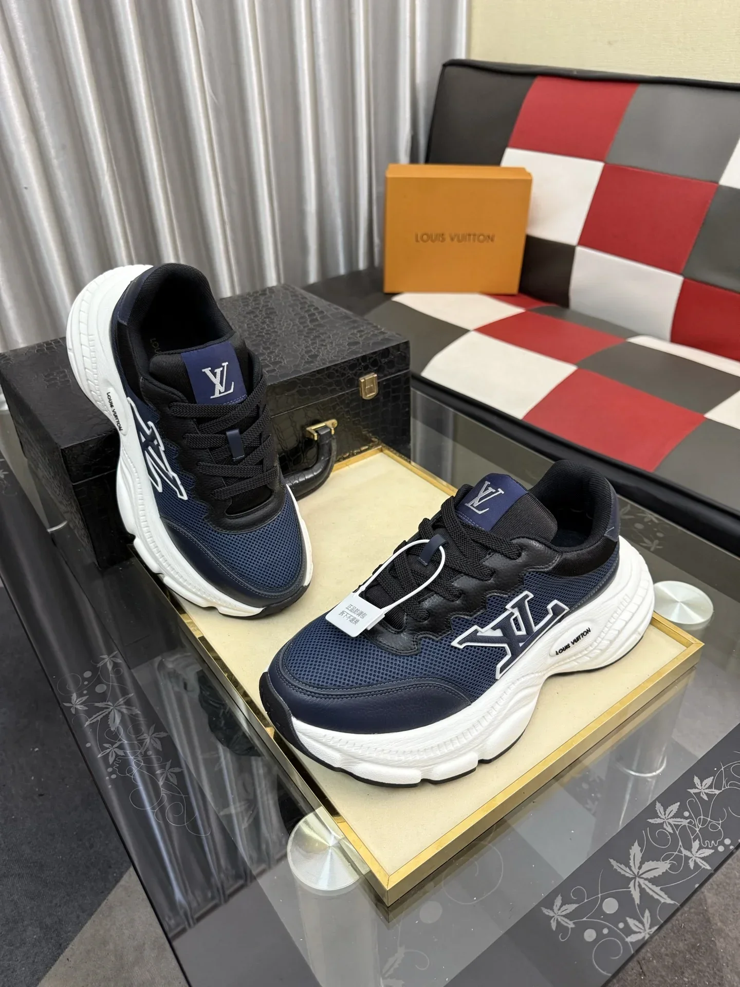 LV Sneakers & Trainers Mesh-Calfskin (Black-Blue-White) EU38-44 B80202607050473 - Image 3