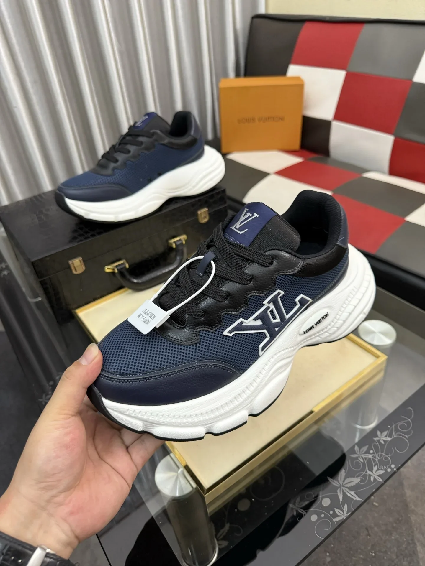 LV Sneakers & Trainers Mesh-Calfskin (Black-Blue-White) EU38-44 B80202607050473 - Image 5