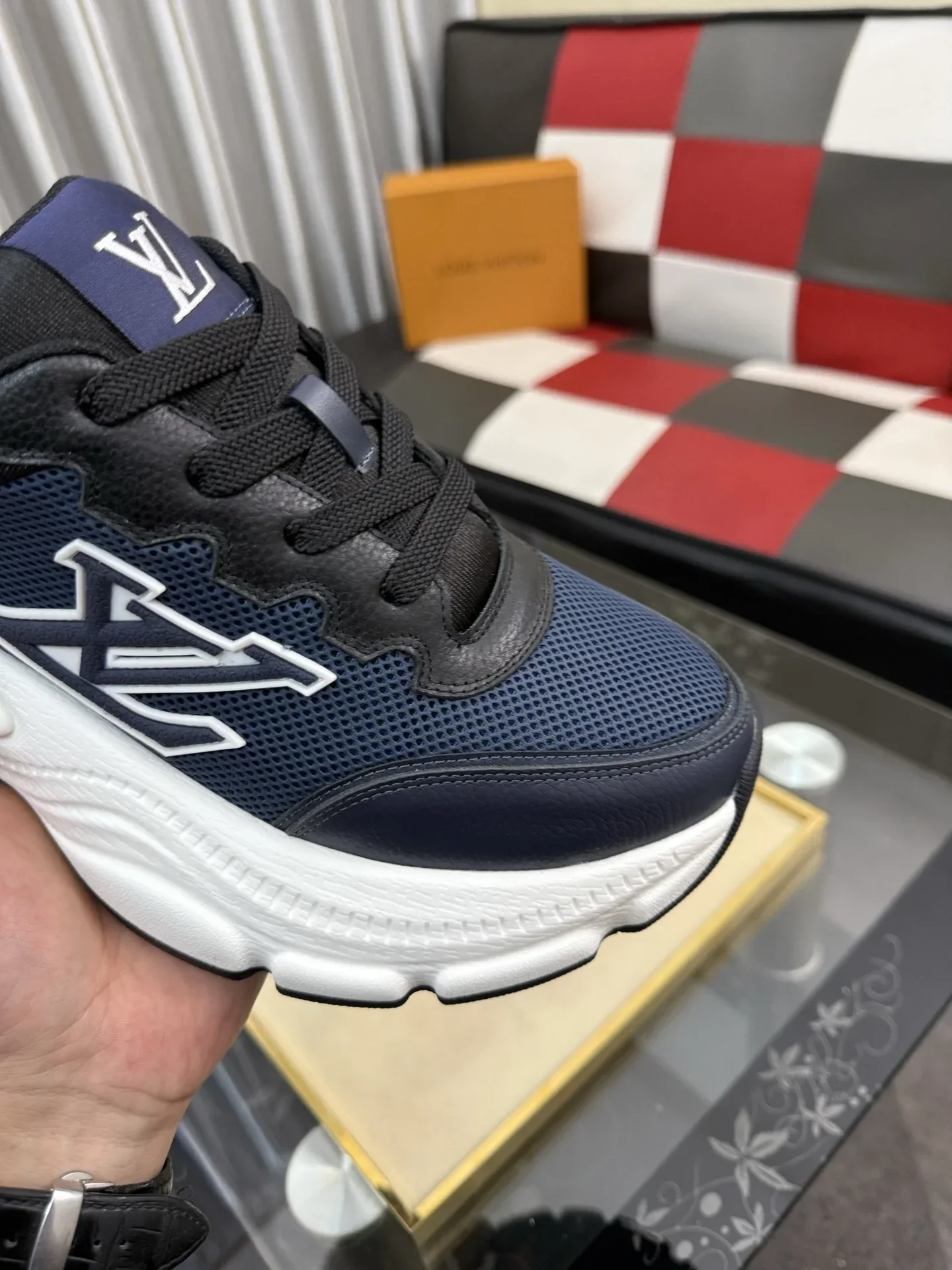LV Sneakers & Trainers Mesh-Calfskin (Black-Blue-White) EU38-44 B80202607050473 - Image 6