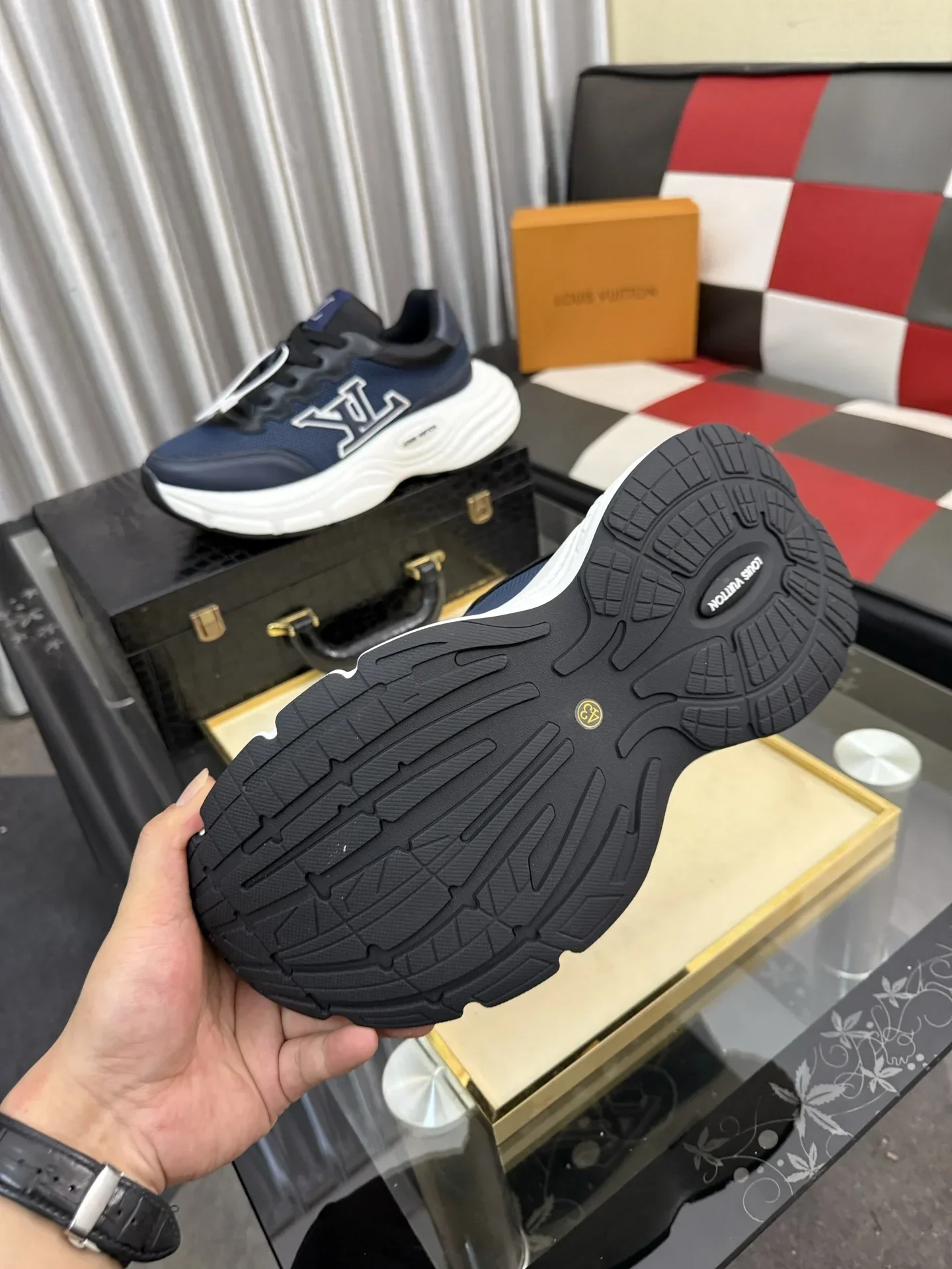 LV Sneakers & Trainers Mesh-Calfskin (Black-Blue-White) EU38-44 B80202607050473 - Image 9