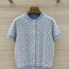 LV Sweaters & Knitwear Wool Yarn (Blue-White) S B55202607051214