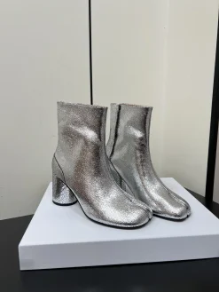 Alternative view of MAISON MARGIELA Boots & Booties Cracked Leather (Silver) D10202607051725