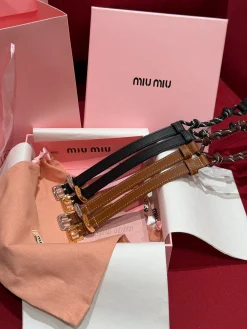 MIU MIU Accessories Calfskin Nylon (Black-Brown) A90202607050688