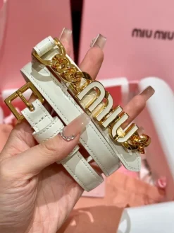 Alternative view of MIU MIU Accessories Lambskin (White) B00202607050687