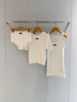 Alternative view of MIU MIU Clothing Ribbed Cotton (White) S-L A60202607050463
