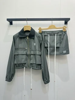 MIU MIU Coats & Jackets Nylon (Gray) S-M-L B35202607051017
