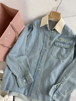 MIU MIU Shirts & Polos Denim (Light Blue-White-Yellow) S-L B75202607051459