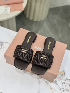 MIU MIU Slides & Slippers Lambskin (Brown) EU34-41 B60202607050831