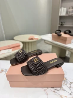 Alternative view of MIU MIU Slides & Slippers Lambskin (Brown) EU34-41 B60202607050831