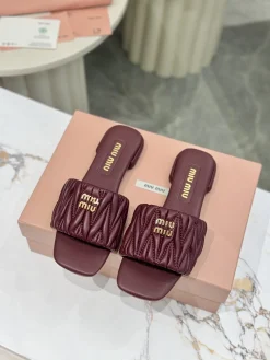 MIU MIU Slides & Slippers Lambskin (Burgundy) EU34-41 B60202607050832