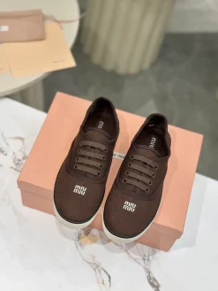 MIU MIU Sneakers & Trainers Canvas, Rubber (Brown-White) EU35-40 B10202607050856