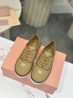 MIU MIU Sneakers & Trainers Canvas Rubber (Khaki-White-Black) EU35-40 B10202607050857