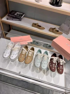 MIU MIU Sneakers & Trainers Canvas (White-Brown-Blue-Tan) EU35-40 B20202607050919
