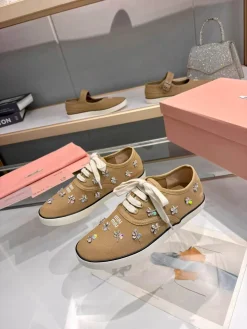 Alternative view of MIU MIU Sneakers & Trainers Canvas (White-Brown-Blue-Tan) EU35-40 B20202607050919