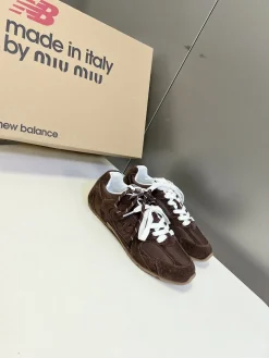 Alternative view of MIU MIU Sneakers & Trainers Suede, Fabric (Brown-White) EU35-40 C00202607050549
