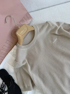Alternative view of MIU MIU Sweaters & Knitwear Cashmere, Lace (Beige-White) S-L B70202607051419
