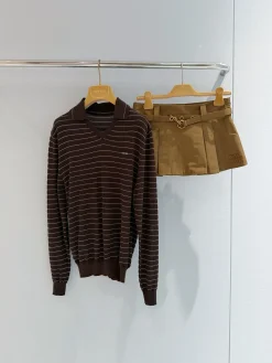 Alternative view of MIU MIU Sweaters & Knitwear Knit (Brown-White) S-M-L C20202607051916
