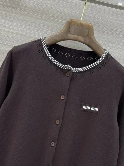 Alternative view of MIU MIU Sweaters & Knitwear Knit Yarn (Brown-White) S-M-L B55202607051229