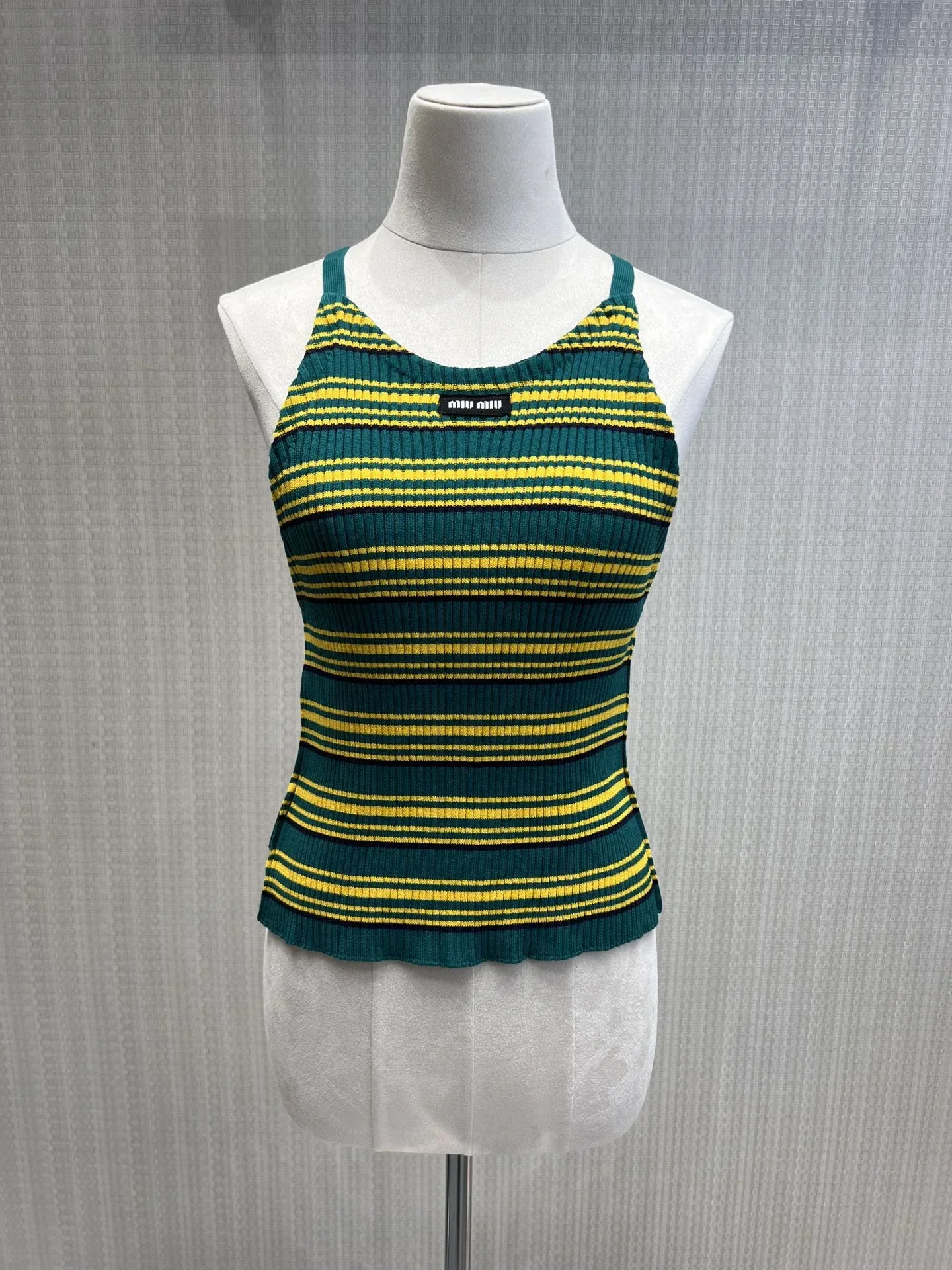 MIU MIU T-shirts & Vests Cotton (Green-Yellow-Black) S-L A75202607050533