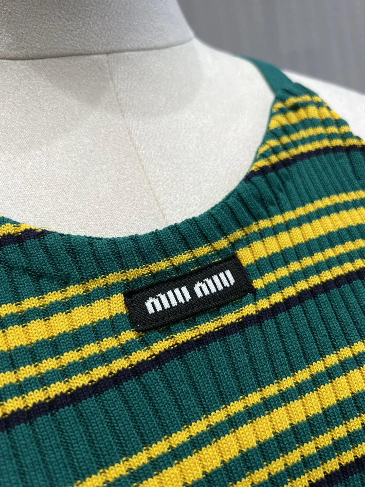 MIU MIU T-shirts & Vests Cotton (Green-Yellow-Black) S-L A75202607050533 - Image 5