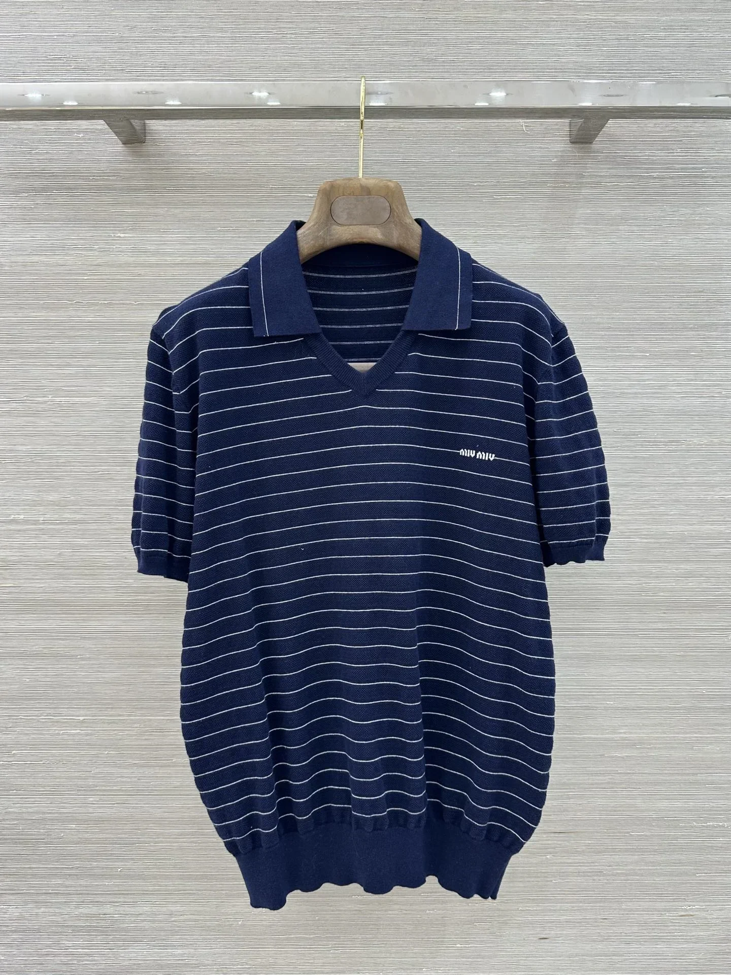 MIU MIU T-shirts & Vests Cotton (Navy Blue-White) S B35202607051030